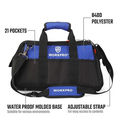 上部を閉じる広口収納バッグ