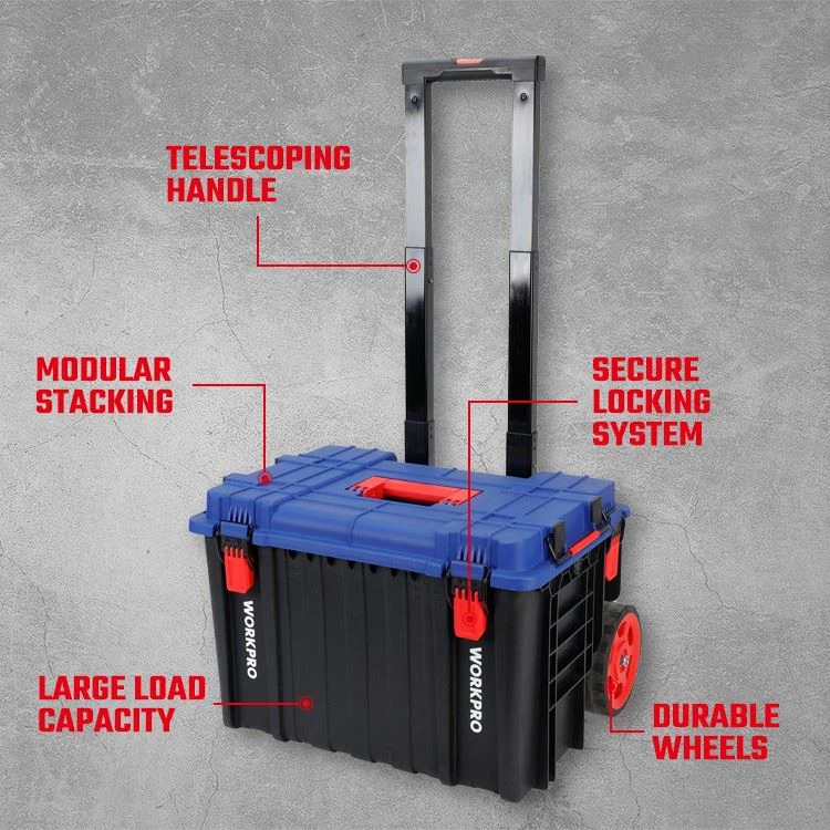 WORKPRO PLASTIC STACKABLE TROLLEY CASE